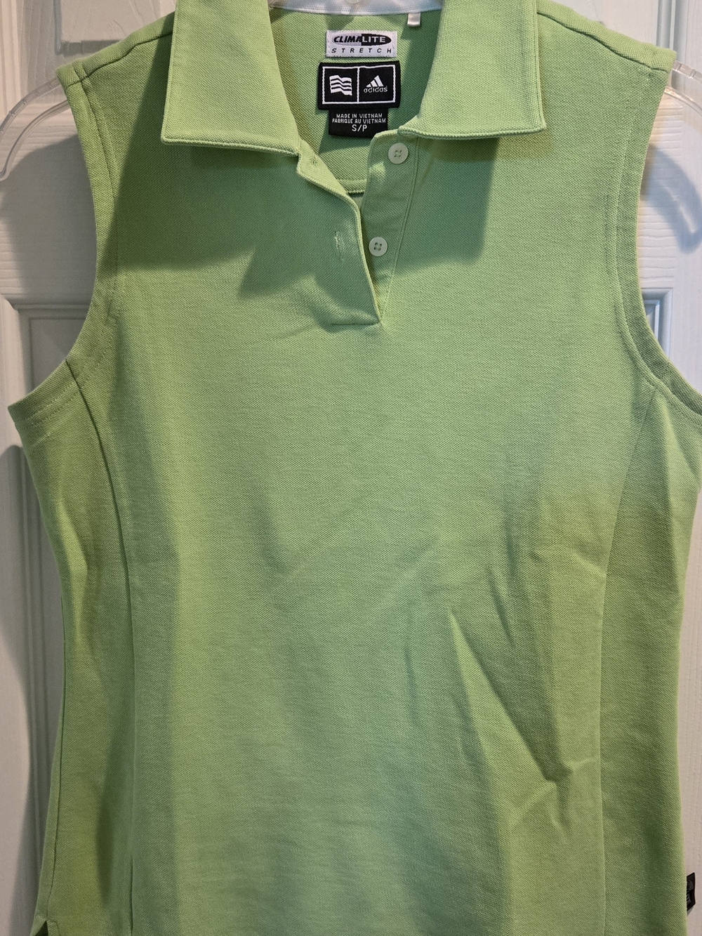 adidas Light Green Sleeveless ClimaLite Stretch Golf Top